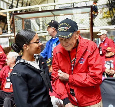 WWII veteran at the US Navy Museum